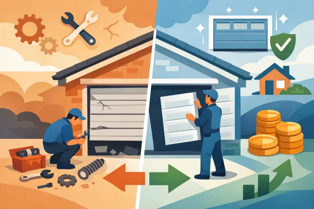 Repair vs Replace Garage Door: What Pays Off?